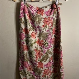 Vintage floral midi skirt